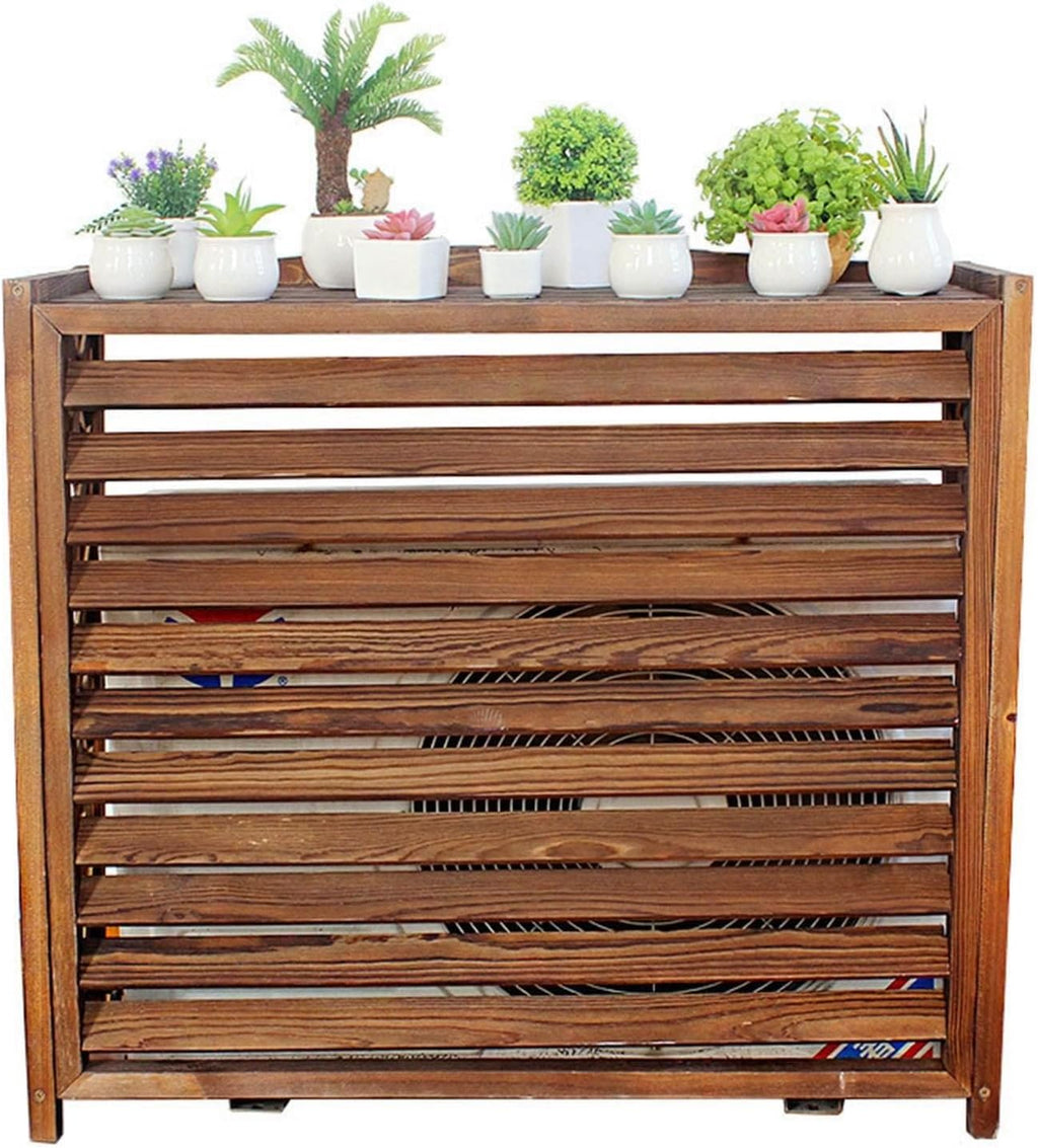  Grille De Protection En Bois Massif Pour Climatiseur, écran De Confidentialité, Pour Climatiseur Et Pompe à Chaleur, Présentoir Décoratif De Jardin, Boîtier De Poubelle