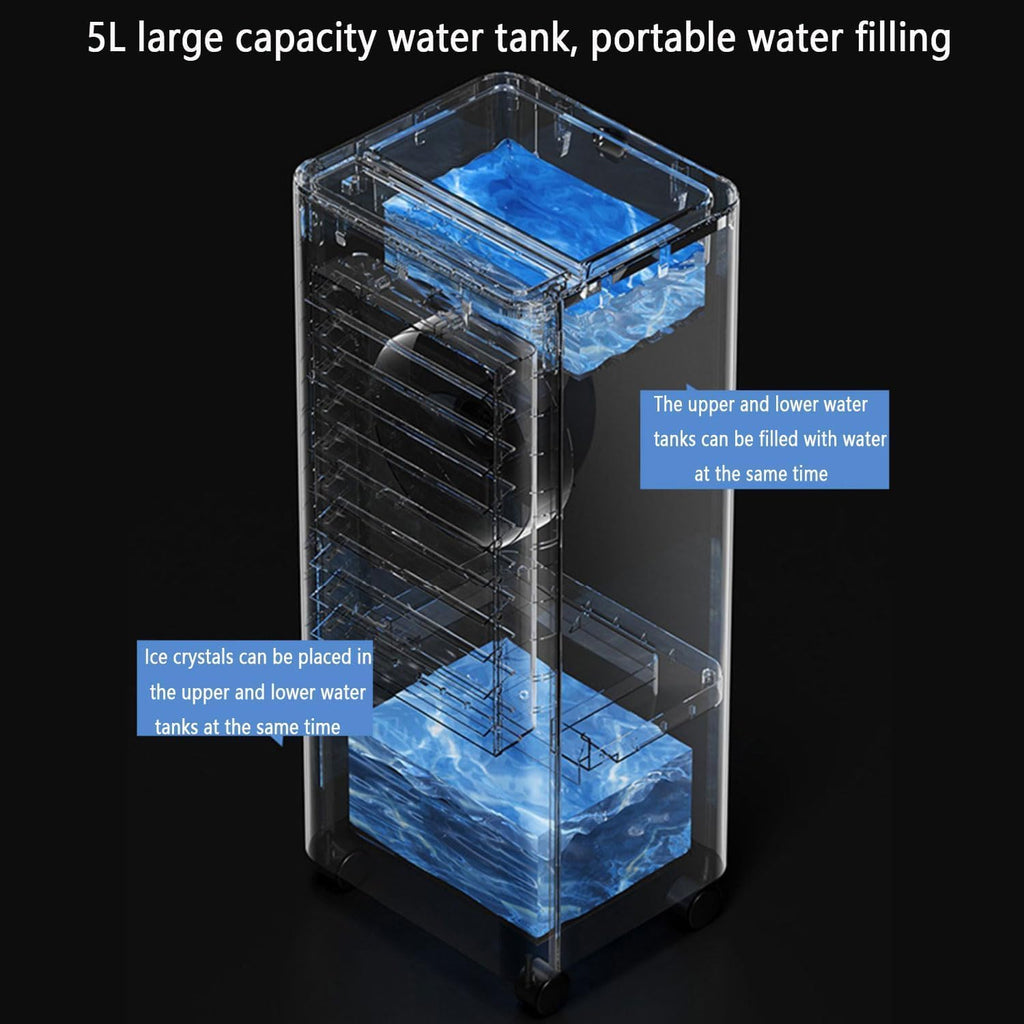 GENERIC Rafraîchisseur D'air, Climatiseur, Refroidissement Par Eau Glacée, Humidificateur, 3 Vitesses, Minuterie 12h, économe En énergie, Modèles Mécanique Et Avec Télécommande