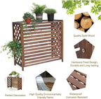 GENERIC Housse De Climatiseur En Bois étanche Pour Unité De Climatisation Extérieure Avec Volets Cachés, Coque De Poubelle Cachée, Installation Facile, Parfaite Pour La Décoration Extérieure Et La Protection