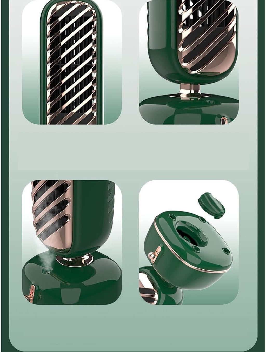  DieffematicKTY Climatiseur Mobile Water Cooling Fan Mini Air Conditioning Fan Cooling Spray Humidification Tank Air Cooler (Color : Green)
