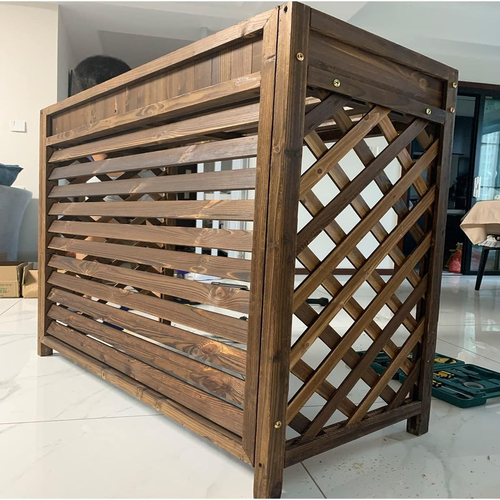  Housse De Climatisation Extérieure En Bois, Clôture De Climatiseur, Support De Fleurs, étagère De Rangement Pour Plantes Pour Condenseur Extérieur, Grilles De Protection