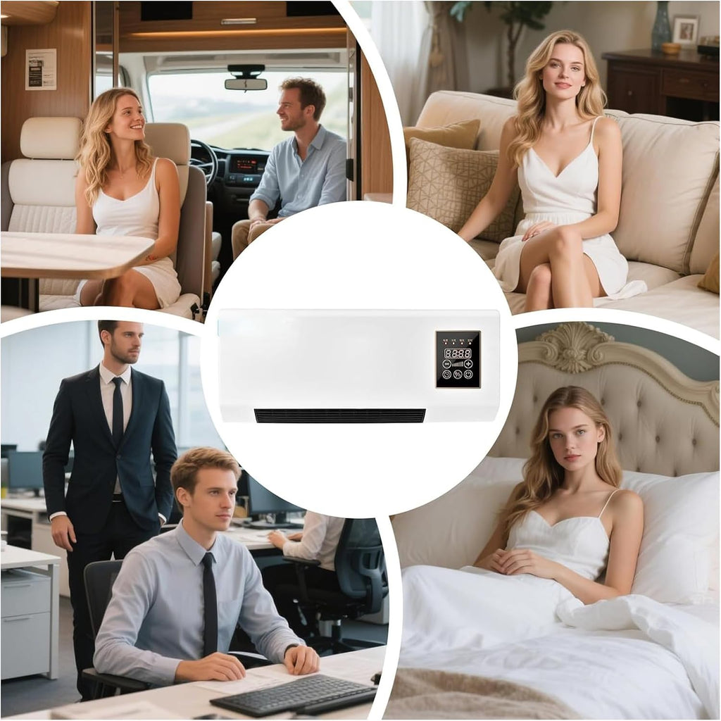  Climatiseur Mural Sans Conduit Avec Télécommande, 2000 W De Puissance De Refroidissement Et De Chauffage Pour Chambre Et Salon, Système Mini-split Silencieux Pour Bureau à Domicile