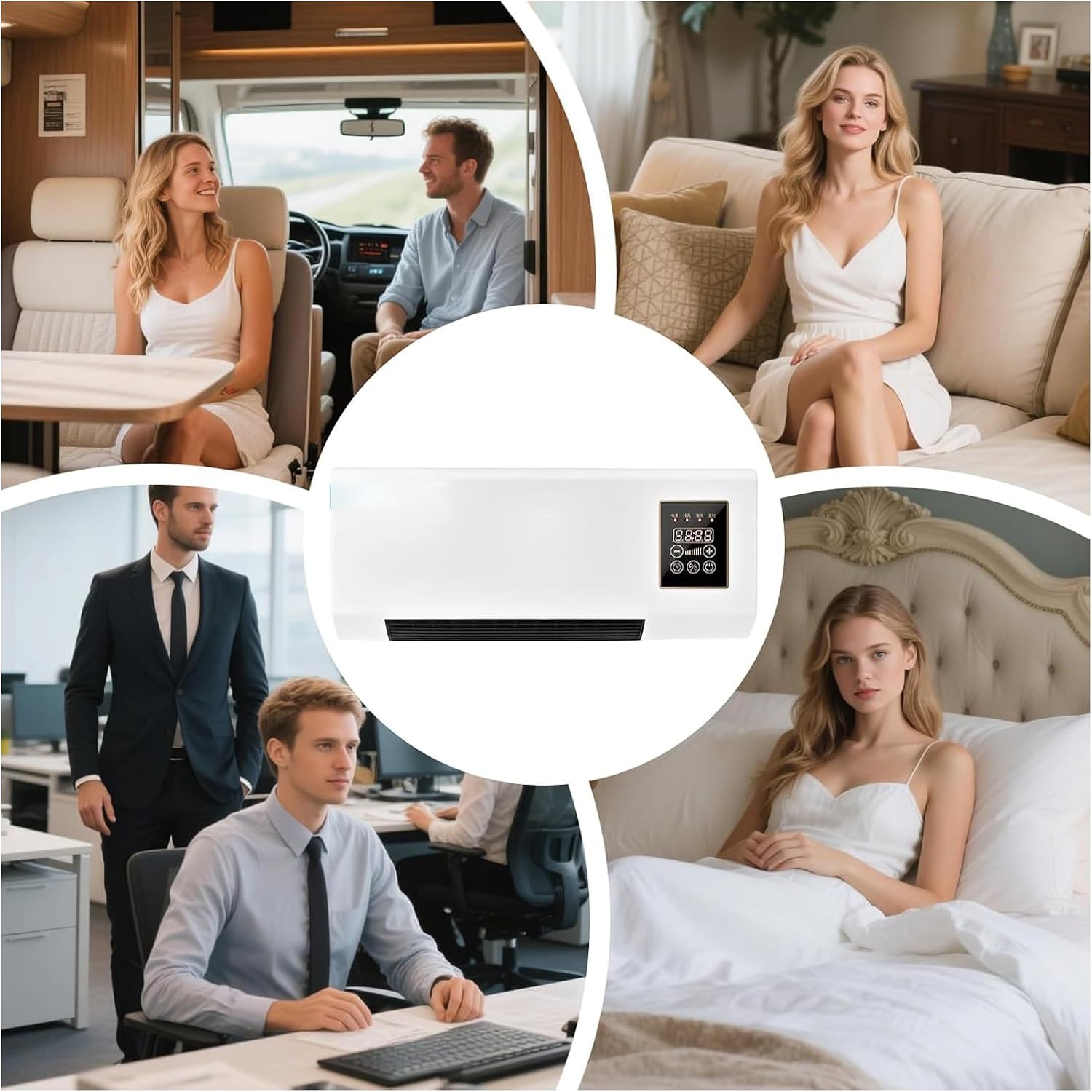  Climatiseur Mural Sans Conduit Avec Télécommande, 2000 W De Puissance De Refroidissement Et De Chauffage Pour Chambre Et Salon, Système Mini-split Silencieux Pour Bureau à Domicile
