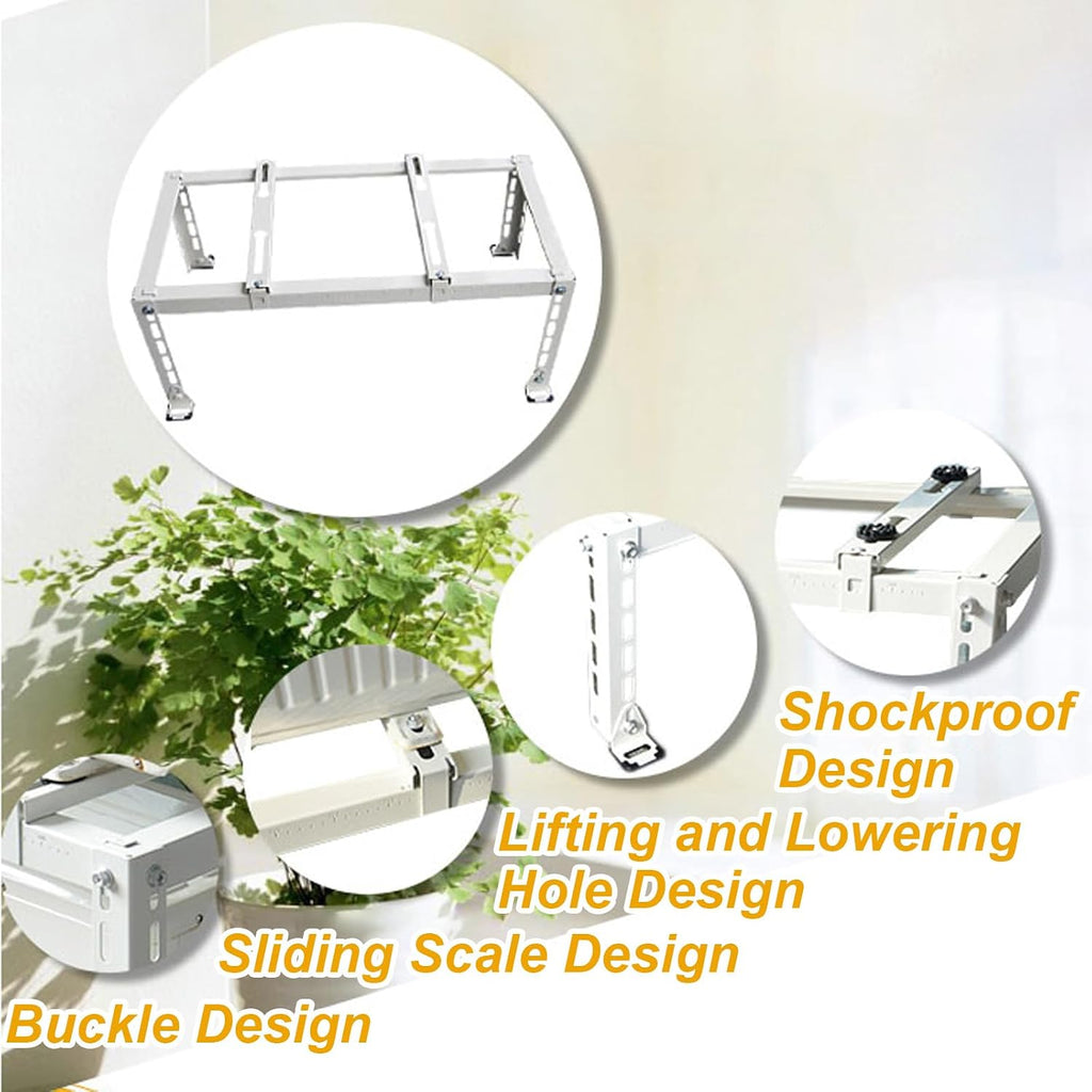  NALsa – Mini Support De Sol Robuste En Acier Galvanisé Pour Climatiseurs Fendus Sans Conduit Et Base Universelle De Pompe à Chaleur CVC, Résistant à La Rouille Et Absorbant Les Chocs