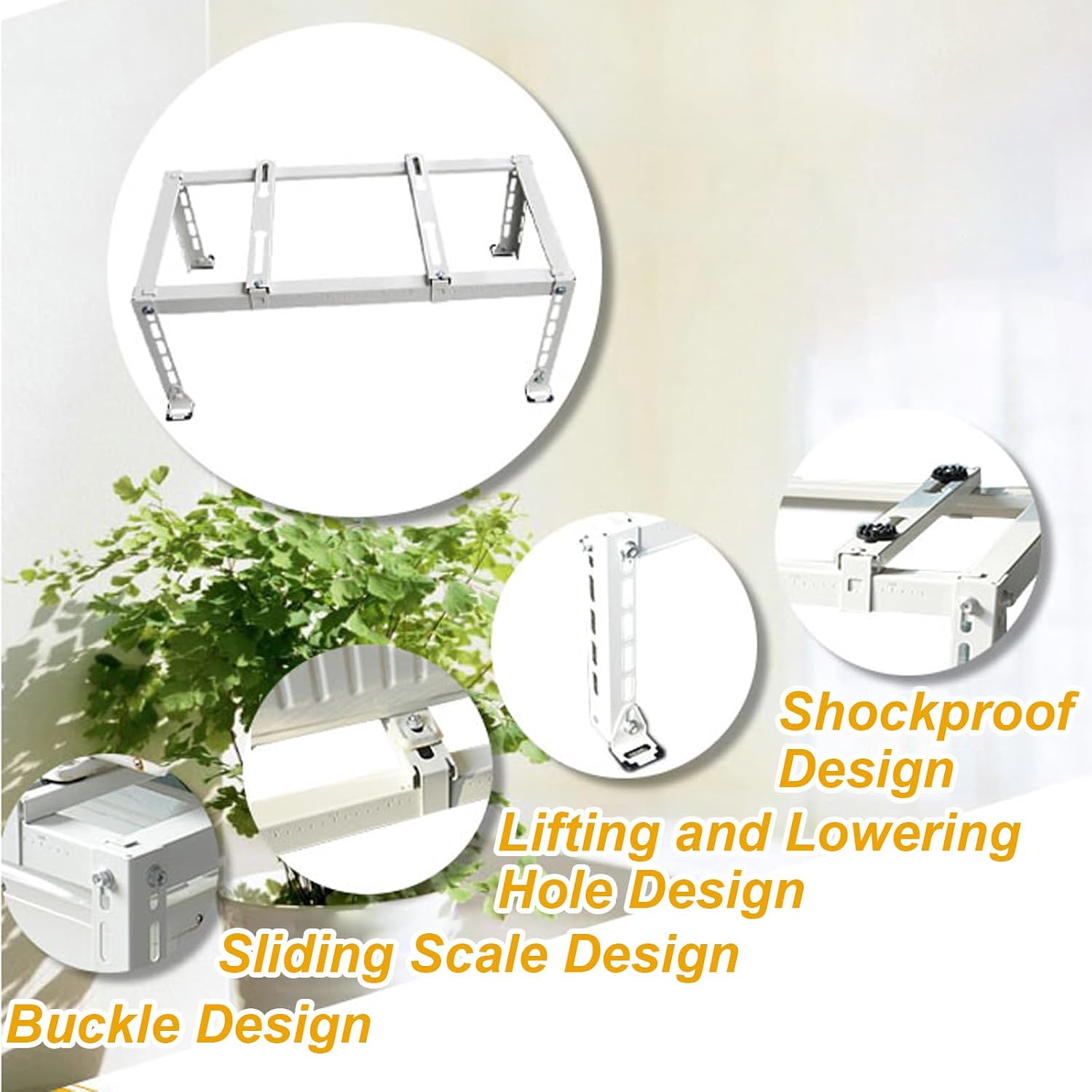  NALsa – Mini Support De Sol Robuste En Acier Galvanisé Pour Climatiseurs Fendus Sans Conduit Et Base Universelle De Pompe à Chaleur CVC, Résistant à La Rouille Et Absorbant Les Chocs