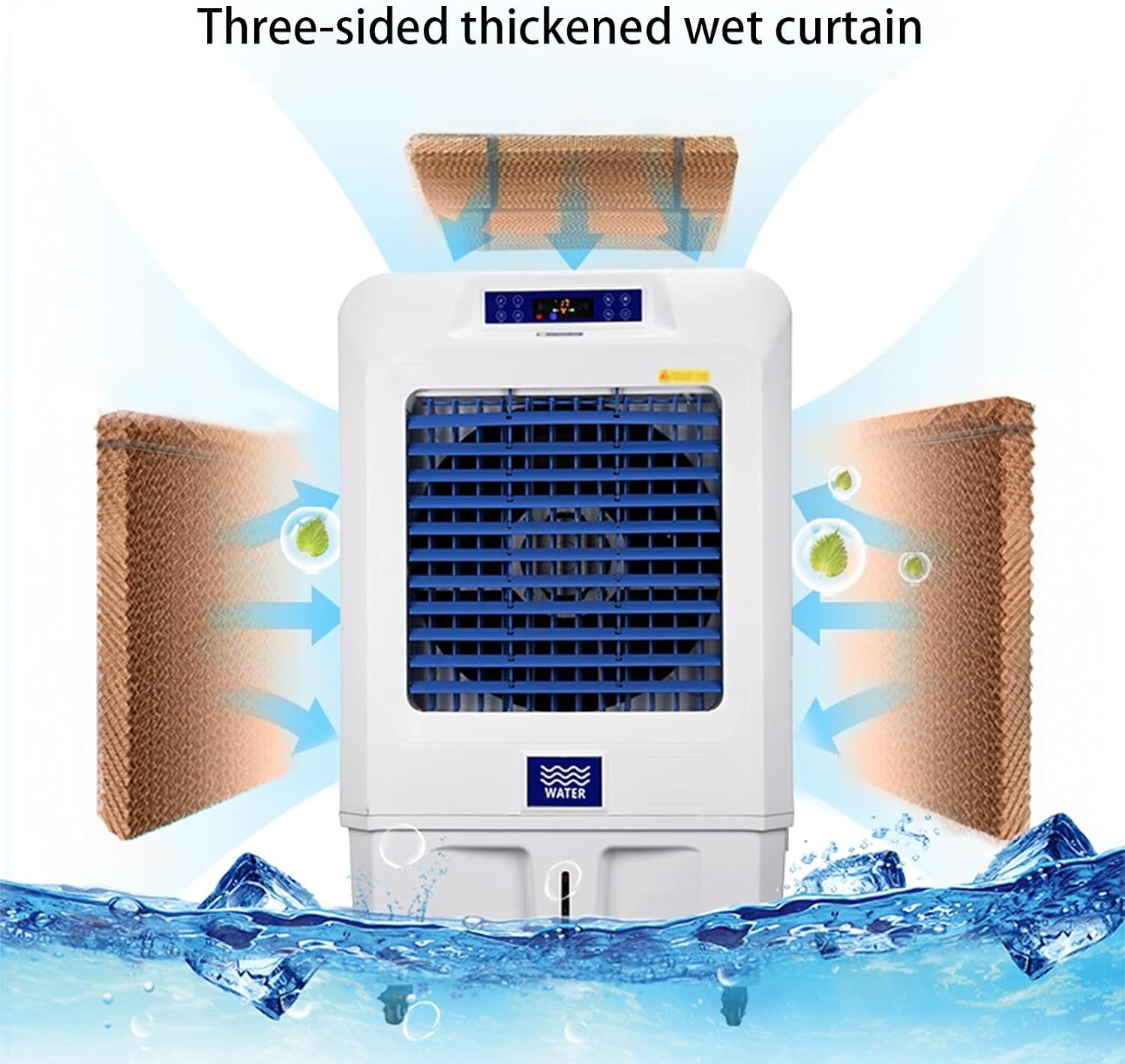  Refroidisseur D'air Par Évaporation, Refroidisseur De Marais À 3 Vitesses Avec Minuterie Et Réservoir D'eau, Climatiseur Portable Sans Fenêtre Pour Chambre Et Bureau