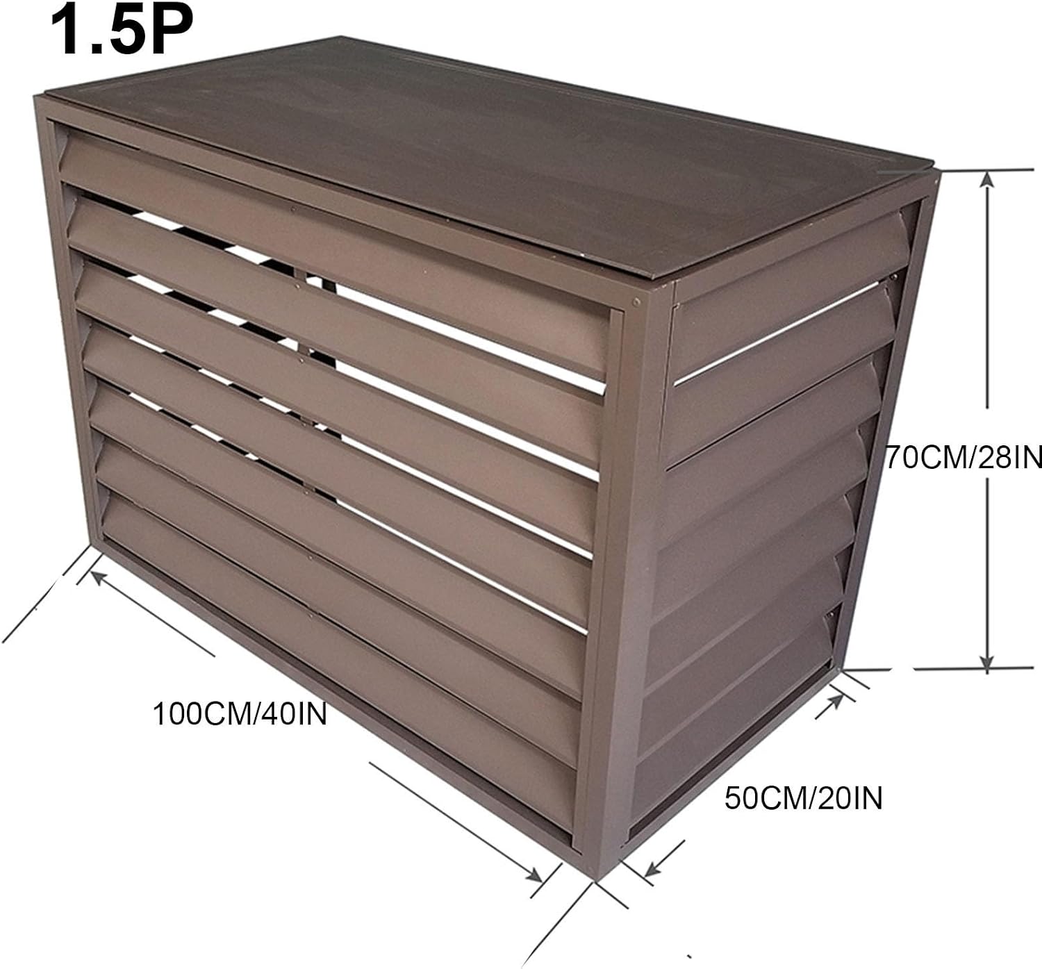 GENERIC Housse De Protection En Aluminium Pour Mini Climatiseurs Séparés, Protection De Pompe à Chaleur Extérieure, Clôture Marron élégante Pour Dissimuler La Climatisation Intérieur/extérieur, Design