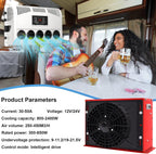 GENERIC Kit De Climatisation Pour Camping-car Et Camion Lourd, Volume D'air De 450 M³/h, Refroidissement Rapide Et Silencieux Pour Camping-car, Bus, Caravane, Pelleteuse, 12 V