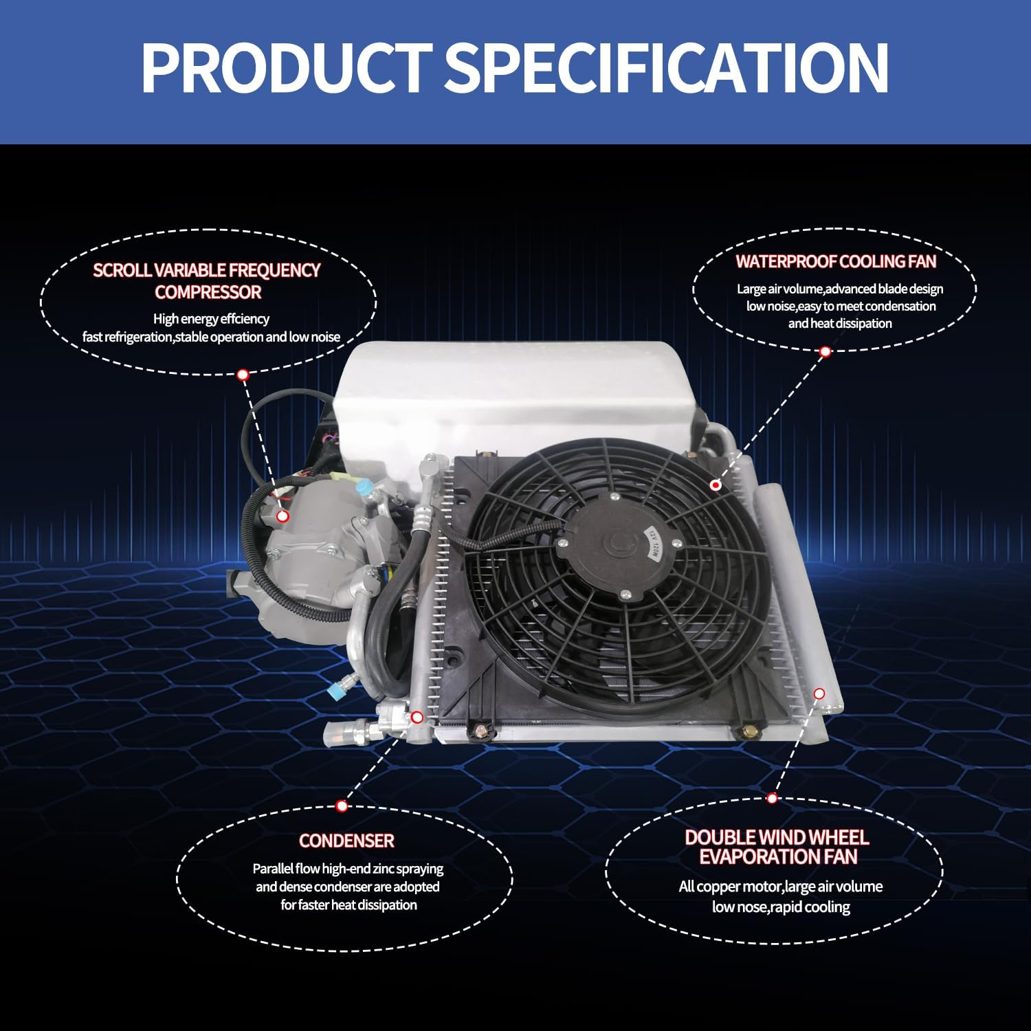  Climatiseur électrique 12 V CC 8800 BTU Pour Toit De Véhicule Récréatif - Économie De Carburant