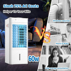 GENERIC Refroidisseur D'air évaporatif Avec Télécommande, Ventilateur De Refroidissement De Marais Portable, 12H Minuterie, 3 Vitesses, Mode De Sommeil Silencieux, Réservoir D'eau Double Pour Bureau De Chambr