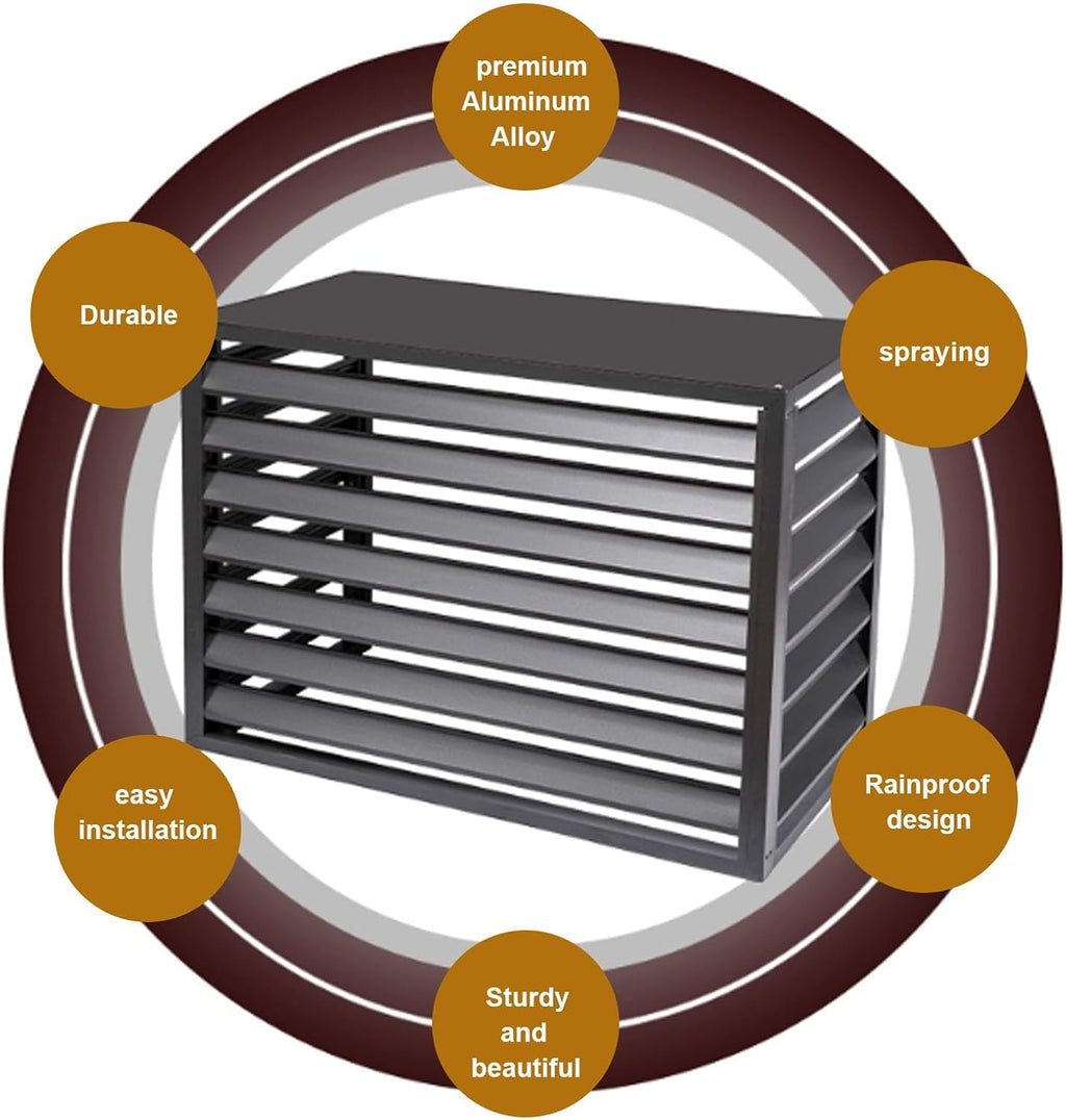 GENERIC Housse De Protection En Aluminium Pour Climatiseurs Et Pompes à Chaleur - Réduction Du Bruit Pour Les Unités Extérieures - Résistant Aux Intempéries Et Sécurisé