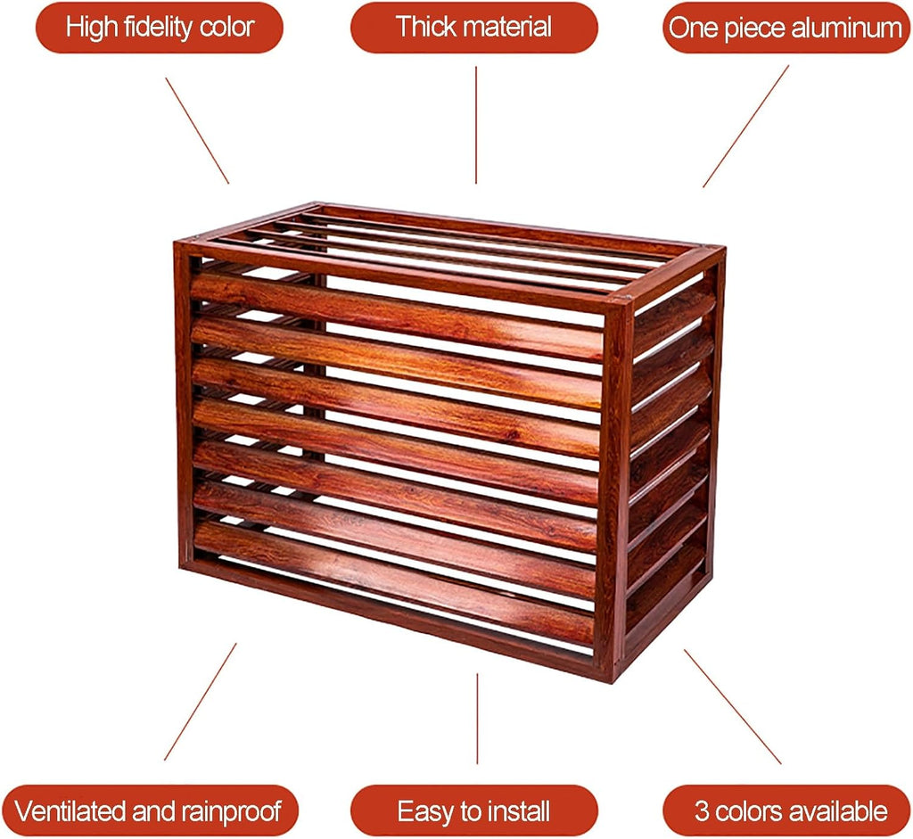 GENERIC Couvercle De Climatiseur En Aluminium Et écran De Clôture – Étagère De Rangement Pour Plantes – Résistant Aux Intempéries – Protection Contre Le Courant Alternatif Et La Pompe à Chaleur