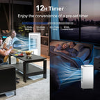 GENERIC Refroidisseur D'air évaporatif Avec Télécommande, Ventilateur De Refroidissement De Marais Portable, 12H Minuterie, 3 Vitesses, Mode De Sommeil Silencieux, Réservoir D'eau Double Pour Bureau De Chambr