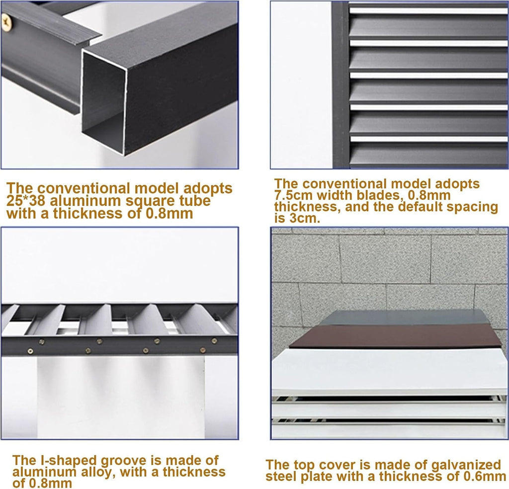 GENERIC Housse De Protection Pour Climatiseur D'extérieur – Protection En Aluminium Pour Unités Extérieures Et Pompes à Chaleur – Clôture élégante Pour Dissimuler Le Matériau Extérieur Résistant Aux