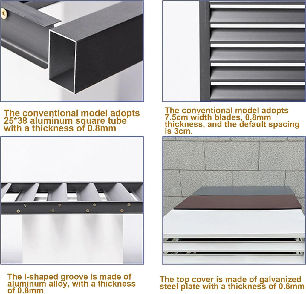 GENERIC Housse De Protection Pour Climatiseur Extérieur - Insonorisation, Résistant Aux Intempéries - Pour Dissimuler La Climatisation - Design Durable Et élégant