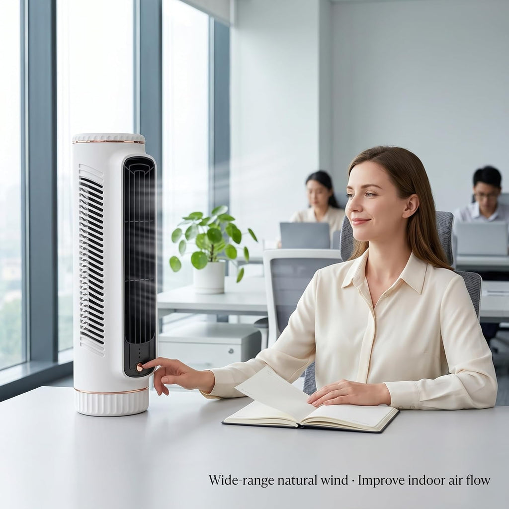  Climatiseur Tour, Mini Ventilateur Tour Portable Sans Pales, Circulation D'air 3D, Fonctionnement Silencieux, Mini Unité De Climatisation Pour Chambre à Coucher, Climatiseur Blanc