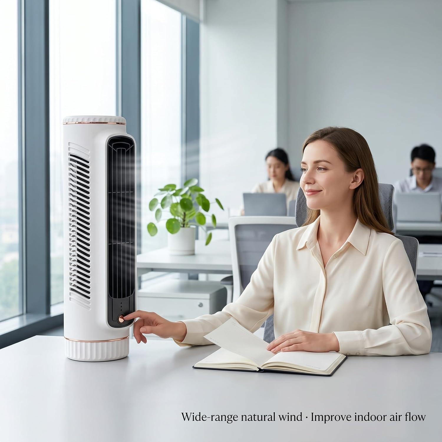  Climatiseur Tour, Mini Ventilateur Tour Portable Sans Pales, Circulation D'air 3D, Fonctionnement Silencieux, Mini Unité De Climatisation Pour Chambre à Coucher, Climatiseur Blanc