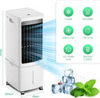 GENERIC Refroidisseur D'air Portable 12L, Refroidisseur évaporatif Avec Télécommande, Ventilateur De Tour Sans énergie D'économie D'énergie De 45W, Minuterie 7.5H, Oscillation Silencieuse, Unité De Climatisat