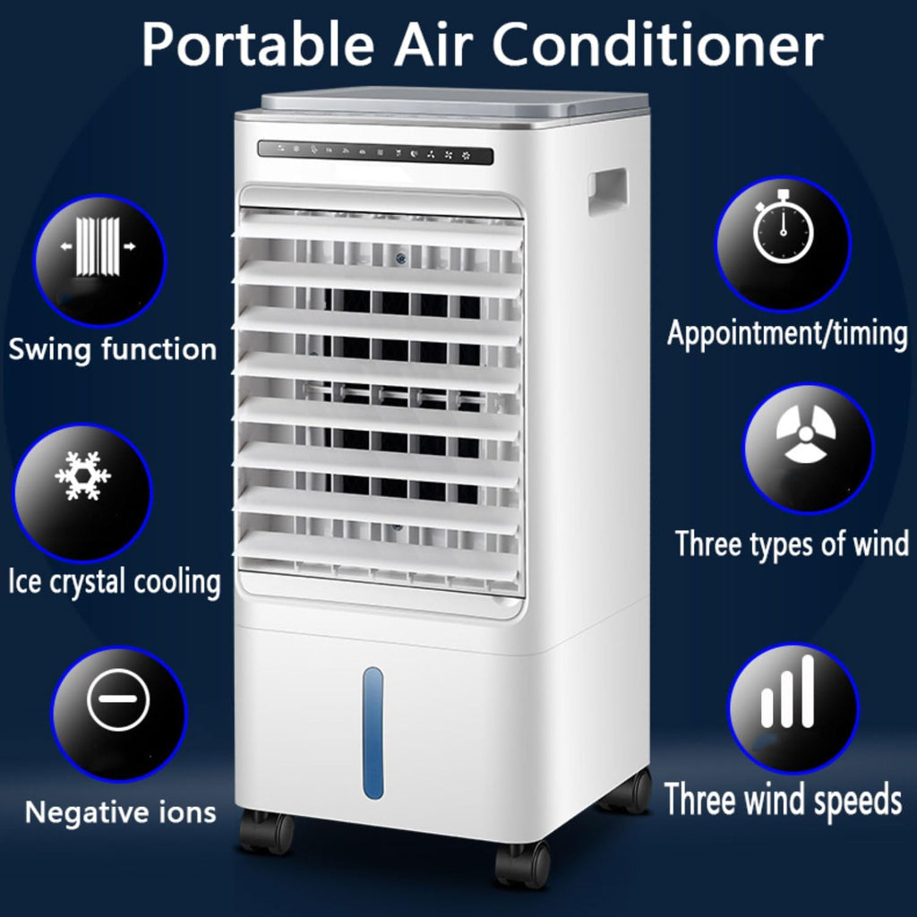 GENERIC Ventilateur D'évaporation Portable De Refroidisseur D'air Portable 5L Avec Télécommande, Unité à 3 Vitesses à Courant Alternatif Oscillant Automatique, Humidificateur Silencieux Pour Le Bureau De La C
