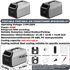  Climatisation à Courant Continu Portable 5000 BTU Avec Compresseur Pour Tente Camion De Camping-car, Auto-évaporation Au Calme Fonctionnement Timer Sleep Mode Dispositif De Refroidissement Pour Petits