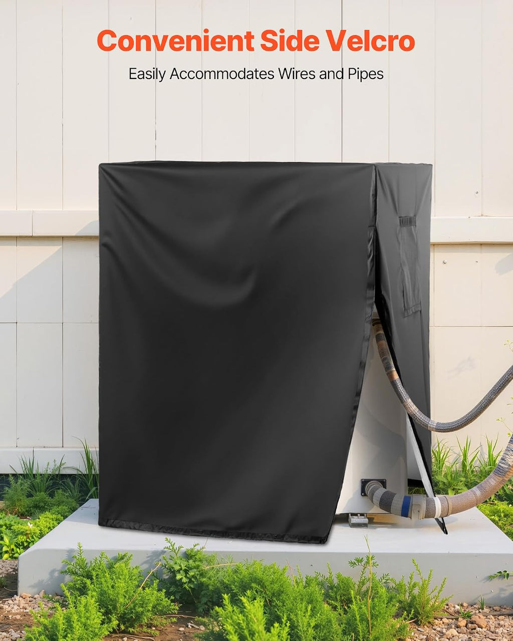  VEVOR Housse De Climatiseur Extérieur, 86,3x86,3x76,2 Cm, Couverture De Protection Climatiseur, Tissu Polyester Étanche Trois Couches, Ventilation Maille, Taille Universelle, Cache Pour Clim Extérieur