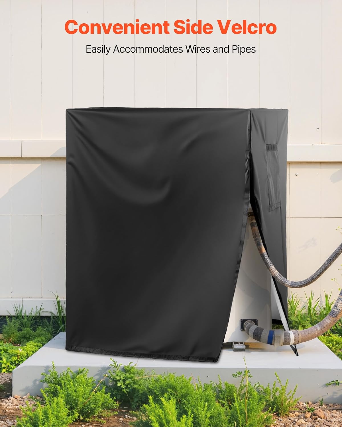  VEVOR Housse De Climatiseur Extérieur, 86,3x86,3x76,2 Cm, Couverture De Protection Climatiseur, Tissu Polyester Étanche Trois Couches, Ventilation Maille, Taille Universelle, Cache Pour Clim Extérieur