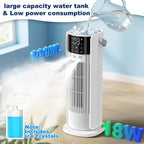  Climatiseur Mobile Silencieux 4 En 1 Ventilateur Rafraichisseur D'air Avec 4 Vitesses De Ventilation, 2 Modes De Pulvérisation, Oscillation à 90° Et Minuterie Pour Chambre Cuisine Bureau, Blanc