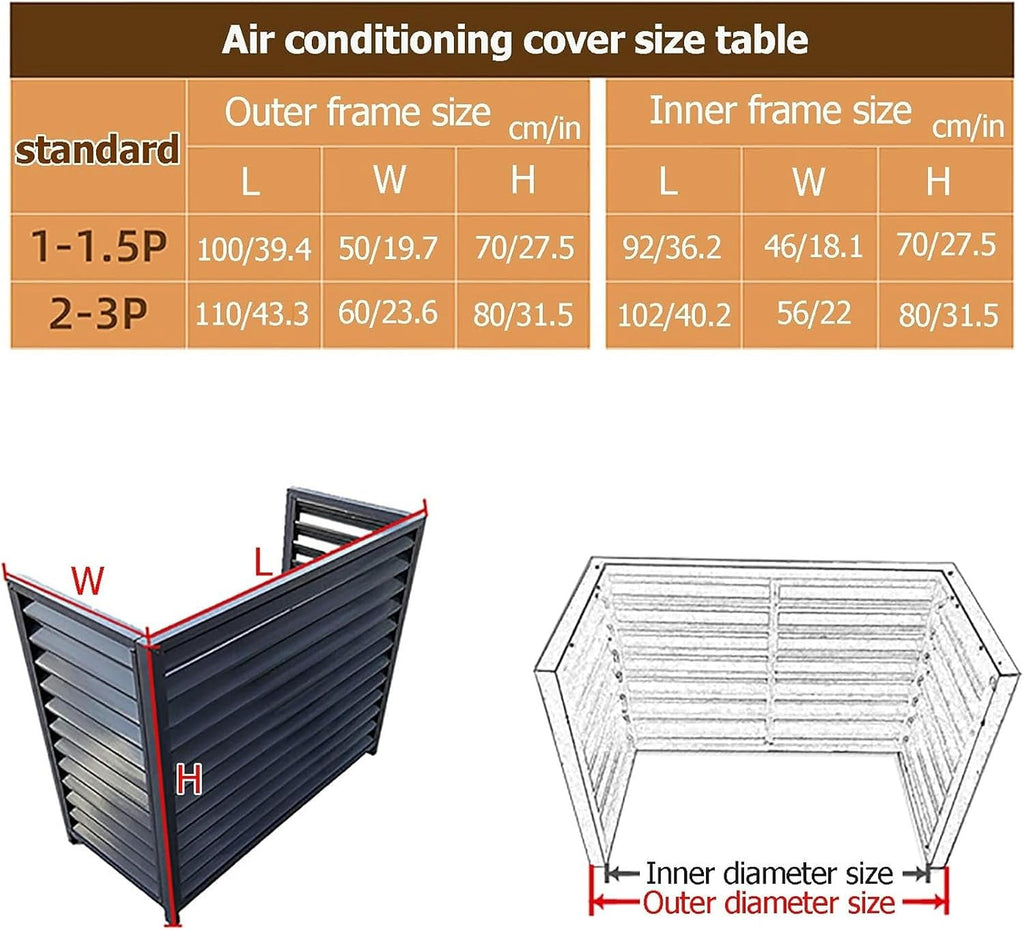  Housse De Protection Pour Climatiseur Extérieur En Aluminium - Protection Contre Les Intempéries Pour Climatisation Et Pompe à Chaleur - Idéale Pour Les Unités Extérieures (couleur)