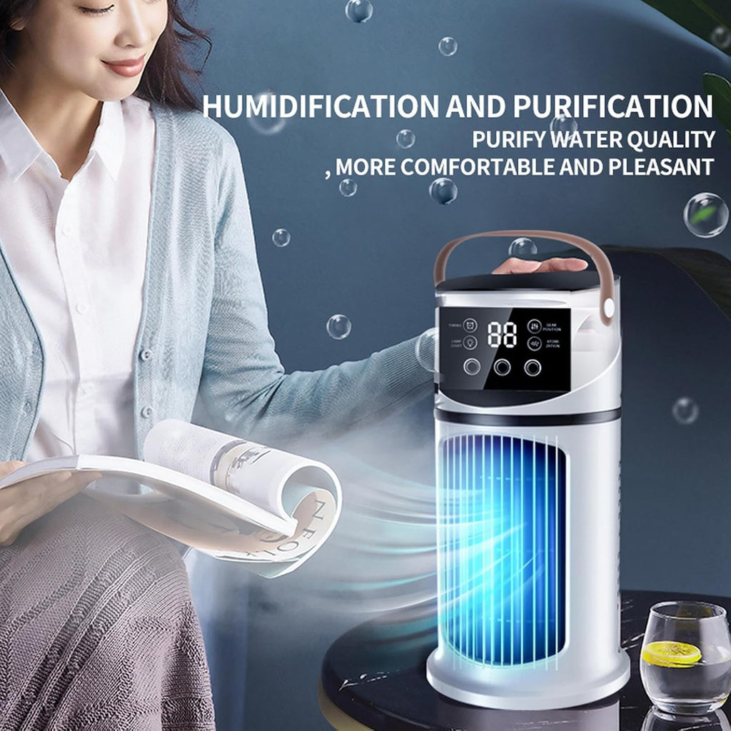  Climatiseur Mobile 9000 BTU Climatiseur Portable, USB 4 En 1 Climatiseur Mobile Avec Déshumidificateur,Rafraîchisseur D'Air Ventilateur Et Mode Nuit - Silencieux Pour Maison/Bureau