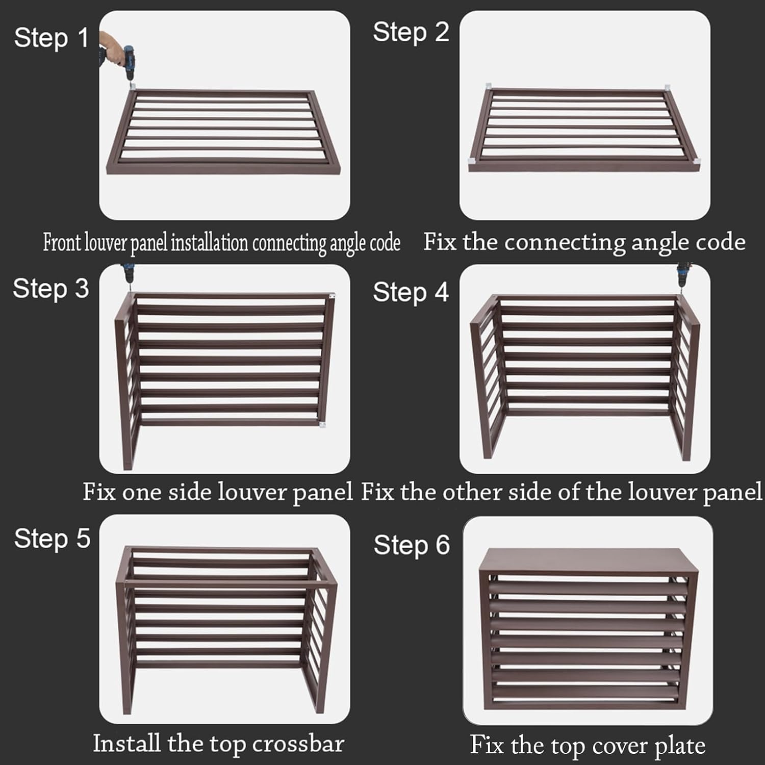  Housse De Protection Pour Mini Climatiseur Extérieur, Protection Contre Les Intempéries, Protection Antivol En Aluminium Robuste Avec Trou D'aération, Marron 2