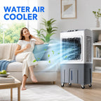  Rafraîchisseur D'Air Évaporatif Mobile Sans Tuyau D'Évacuation, Refroidisseur Silencieux 3 Vitesses, Refroidissement Jusqu'à 50m², Ventilateur Rafraîchissant Économique Pour Intérieur Ext 50*34*100cm