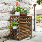 GENERIC Housse Imperméable En Bois Massif Pour Climatiseur Et Clôture D'intimité – Support De Fleurs D'extérieur En Bois 100 X 43 X 94 Cm Résistant Aux Intempéries – Décoration De Jardin