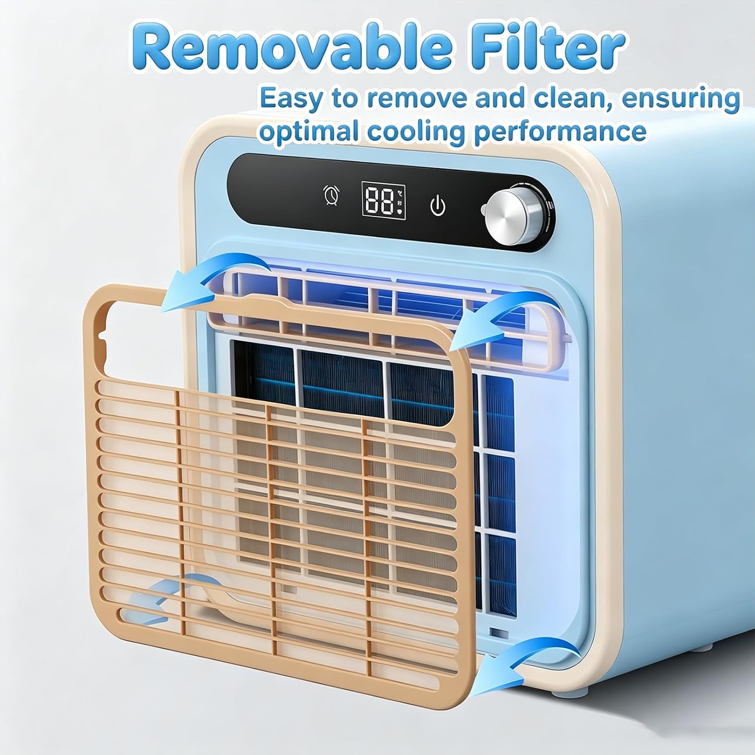 GENERIC Climatiseur Portable Split, 1500W 130m³/h Refroidissement Silencieux Avec Tuyau De Connexion De 2m – Minuterie 12h, Contrôle À Distance/Application WiFi, Léger Pour Tente De Camping, Camion, Camping