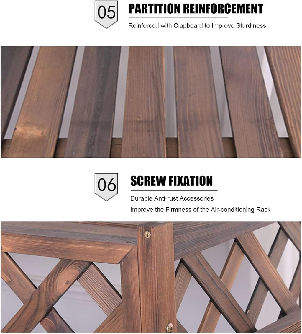  Housse En Bois Pour Climatiseur – Écran De Protection En Bois Massif Pour Unités De Climatisation, Pompes à Chaleur, Poubelle, Support De Fleur, Garde-corps