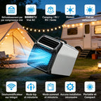  Climatiseur Portable Camping Car 5000 BTU, Climatiseur Pour Camping-Car Tente Camion Voiture, Refroidissement Rapide, Déshumidification, Climatiseur Mobile Silencieux 52 DB, Intérieur Extérieur Silver