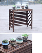  Housse Climatiseur Extérieur Couverture,Couvercle De Climatiseur En Bois Cadre De Support De Climatisation Extérieur Couvercle De Radiateur, Couvercle De Climatiseur Rustique Support De Plante En