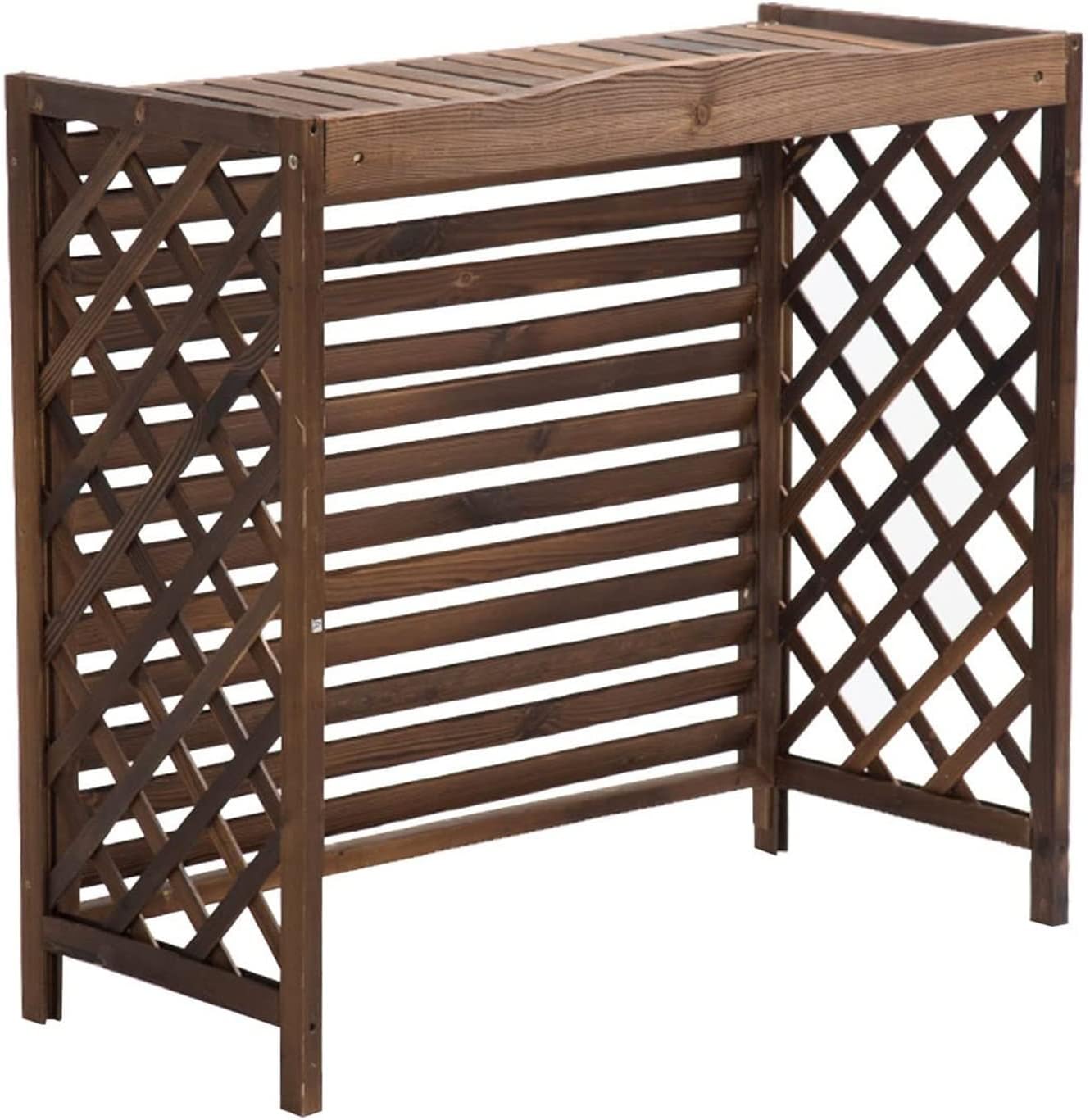 GENERIC Housse De Protection Pour Climatiseur Et Pompe à Chaleur En Bois Massif - Clôture Extérieure - Poubelle - Support De Fleurs - Grilles Pour Climatiseurs Et Pompes à Chaleur - Space Divi