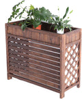 GENERIC Housse Et Support De Climatiseur D'extérieur En Bois Résistant Aux Intempéries – Protection élégante Et Unité AC, 100 X 43 X 94 Cm Et 110 X 50 X 85 Cm, Support De Fleurs Idéal Pour Toutes Les Saisons