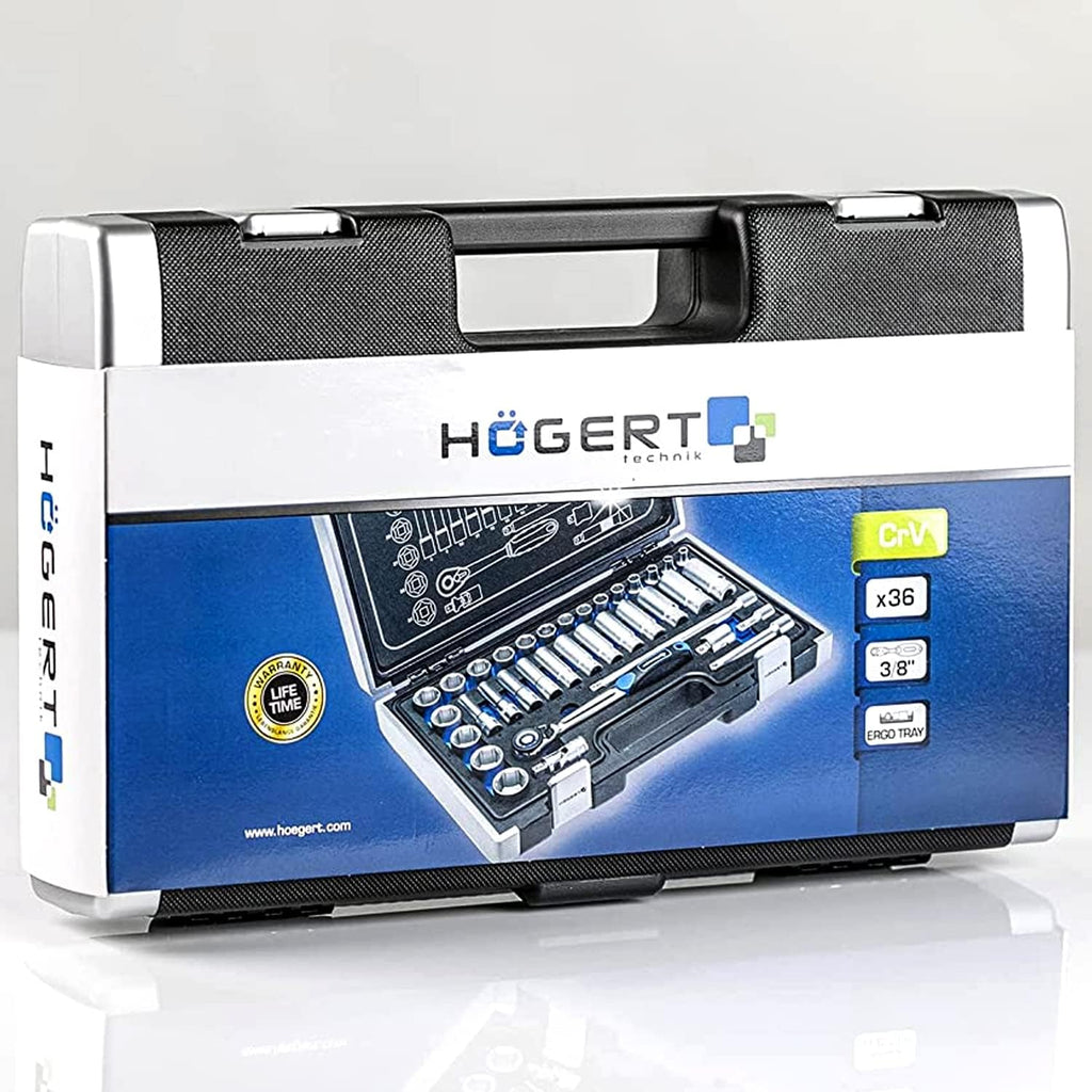 Högert Technik - Trousse à Outils, Coffret D'Outils 3/8" - HT1R465, 36 Pièces