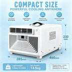  Climatiseur De Camping Portable 3400 BTU, Petit Climatiseur Silencieux 4 En 1 Avec Télécommande, Minuterie 1-12 H, Idéal Pour Tentes, Camping-Cars, Camions, Fourgonnettes, Caravanes Et Chambres