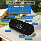  Climatiseur Mobile Camping 4800BTU,Module Chauffage Amovible, 3 Vitesses,Minuterie 24H,Nuisance ≤40dB,Boîtier Résistant,pour Tente Caravane Camping-Car Vanlife Cooling&Heating