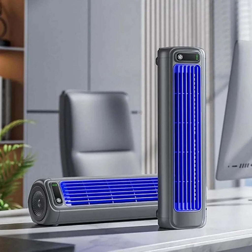  Ventilateur De Climatisation Portable, USB Rechargeable, 3 Vitesses, Mural, Refroidissement Silencieux Pour La Maison De Bureau De Chambre, Blanc D'abricot