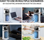  Climatiseur Mobile 9000 BTU Climatiseur Portable, USB 4 En 1 Climatiseur Mobile Avec Déshumidificateur,Rafraîchisseur D'Air Ventilateur Et Mode Nuit - Silencieux Pour Maison/Bureau