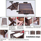 GENERIC Housse De Climatiseur En Bois étanche Pour Unité De Climatisation Extérieure Avec Volets Cachés, Coque De Poubelle Cachée, Installation Facile, Parfaite Pour La Décoration Extérieure Et La Protection