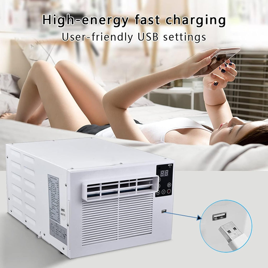  Climatiseur Portable Compact 280W Avec Compresseur, Refroidissement Ultra-calme Pour Chambre à Coucher, Dortoir, Location.Minuterie Intelligente Et Télécommande.Aucune Installation Nécessaire.Mini Uni