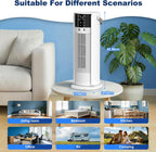  Climatiseur Mobile Silencieux 4 En 1 Ventilateur Rafraichisseur D'air Avec 4 Vitesses De Ventilation, 2 Modes De Pulvérisation, Oscillation à 90° Et Minuterie Pour Chambre Cuisine Bureau, Blanc