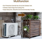  Housse De Protection En Bois Massif Pour Climatisation – Clôture Et Poubelle – Support De Présentation Pour Plantes De Jardin – Grille De Protection Pour Climatiseur Et Pompe à Chaleur – Solution