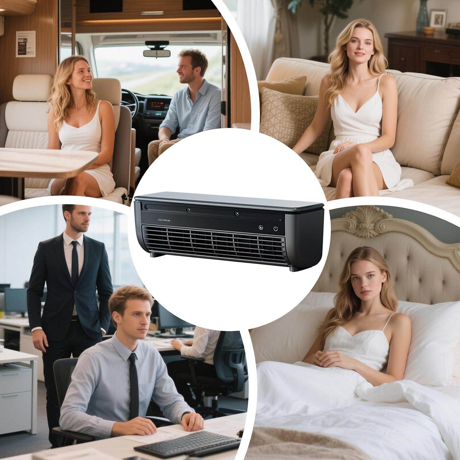  Ventilateur Rafraîchisseur D'Air | Ventilateur Portable Climatiseur | Three-Speed Charge Sans Fil Gain De Place Pour Intérieur Extérieur Maison Caravane Salle De Sport