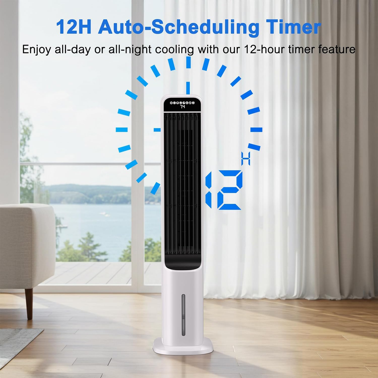 GENERIC Refroidisseur D'air De Tour Silencieux Avec Ventilateur De Refroidissement Par évaporation à Distance à 3 Vitesses Pour Chambre à Coucher Et Bureau, Unité De Climatisation Portable Efficace En énergie