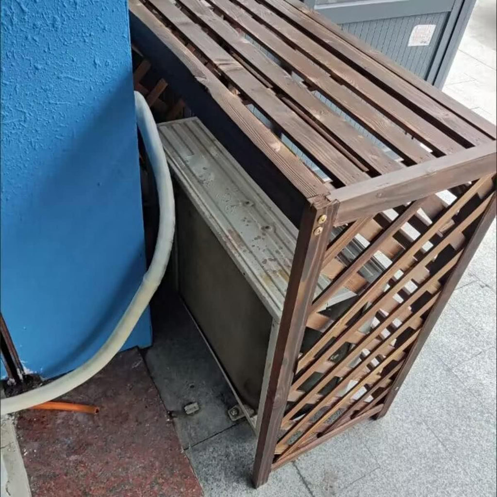GENERIC Écran De Clôture En Bois Robuste Pour Climatiseur - Étanche - Installation Facile - Durable - Protection De La Vie Privée - Design élégant Pour Unité De Condensation AC